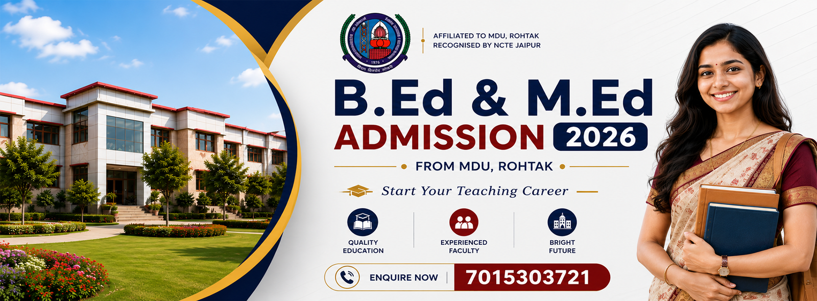 M.T College of Education admission banner